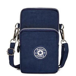 Small Blue Zipper Phone Cross Body Bag